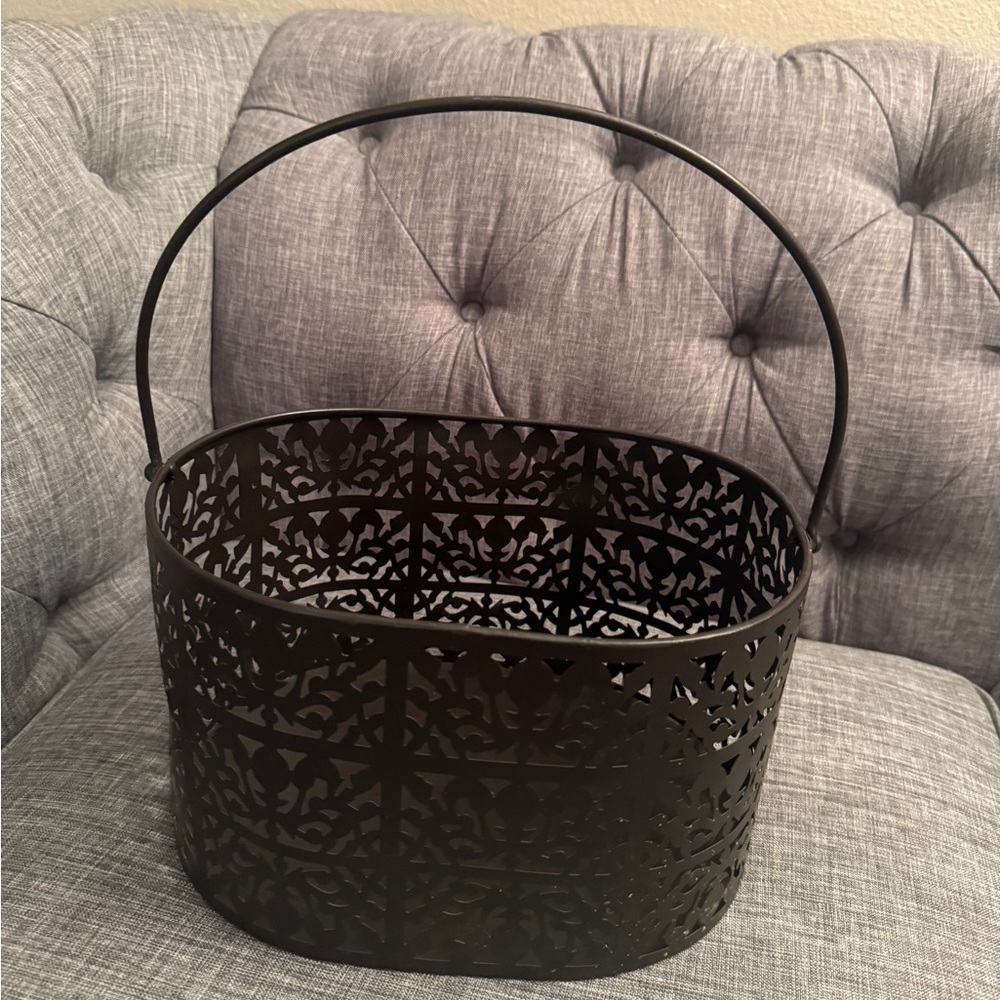 Brown metal basket